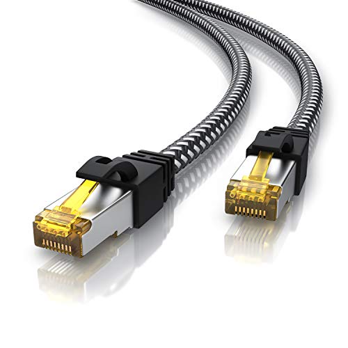 LAN Kabel für Gigabit Internet Netzwerke Patchkabel Switch Ideal für PC CAT7 Modem Smart TV 20 Meter, Schwarz RJ45 Stecker Router Tronic 20m Ethernet Netzwerk Netzwerkkabel SFTP Mr 