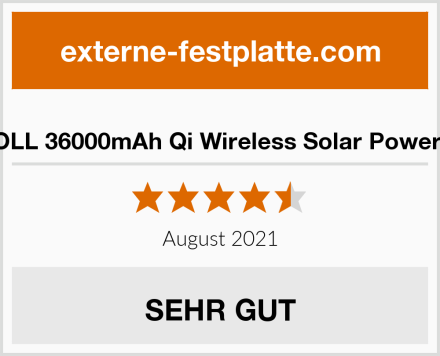  DJROLL 36000mAh Qi Wireless Solar Powerbank Test